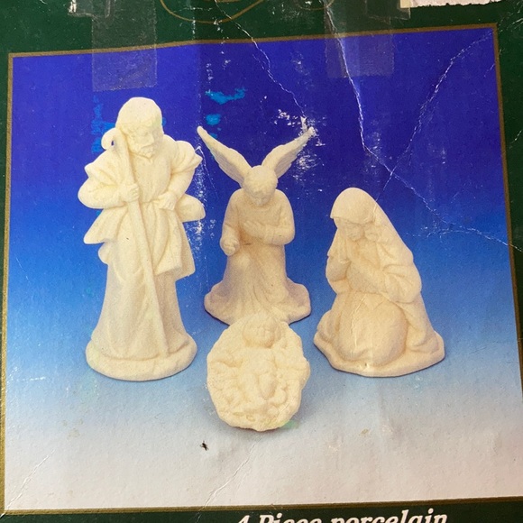 NWT in box glass Christmas nativity scene white - Picture 4 of 11